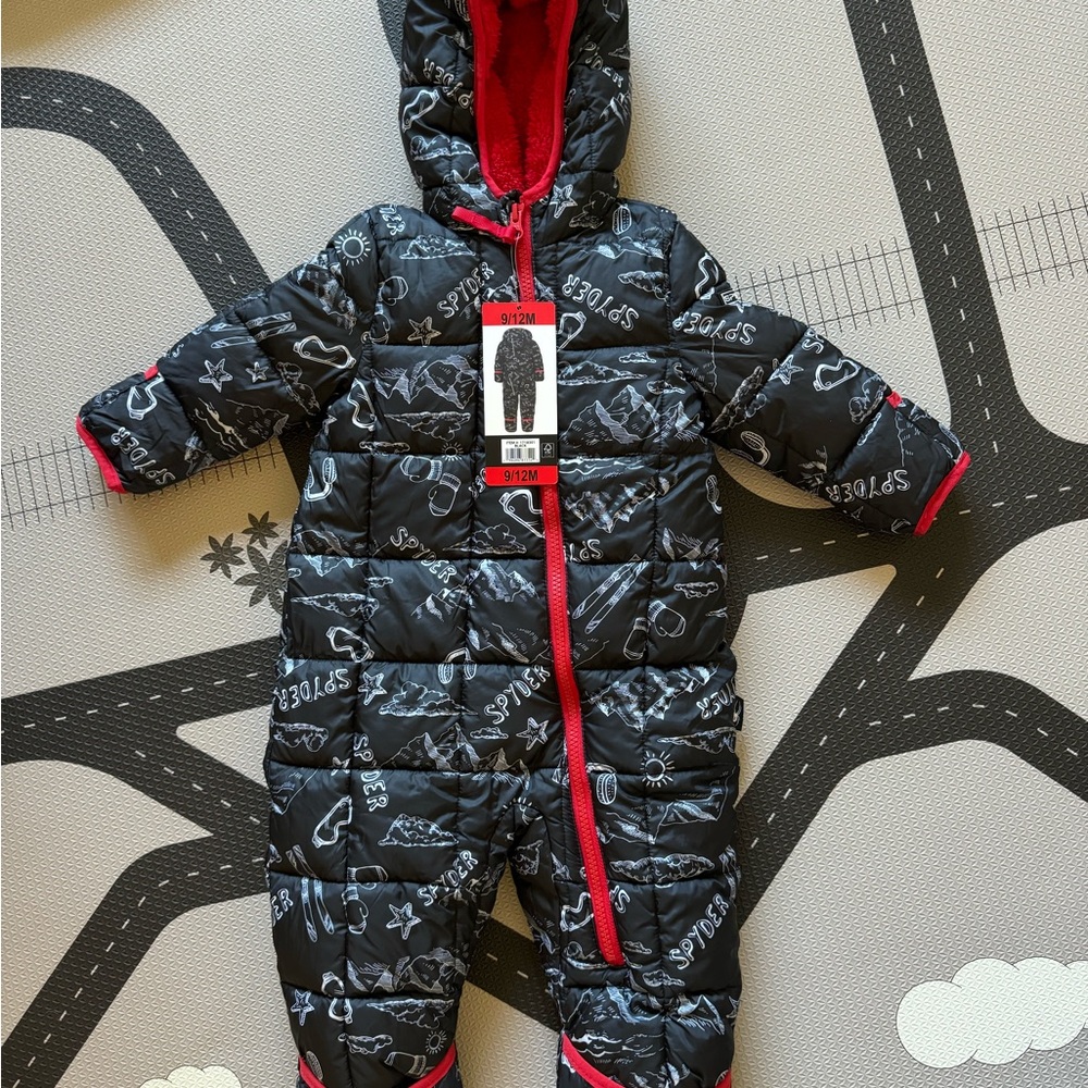 Spyder Black and Red Baby Snowsuit